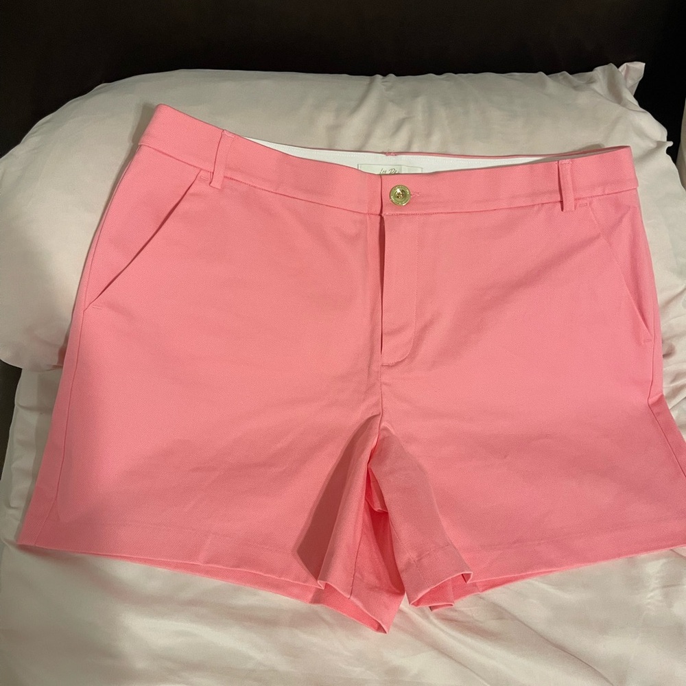 💕NWT Lilly Pulitzer Gretchen high rise 5” shorts in Rousseau Pink size 16💕
